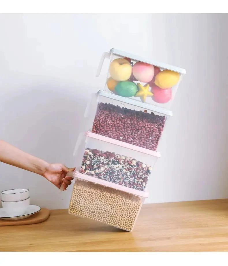 CAJA ORGANIZADORA TRANSPARENTE CON TAPA Y MANGO PARA REFRIGERADOR - 3