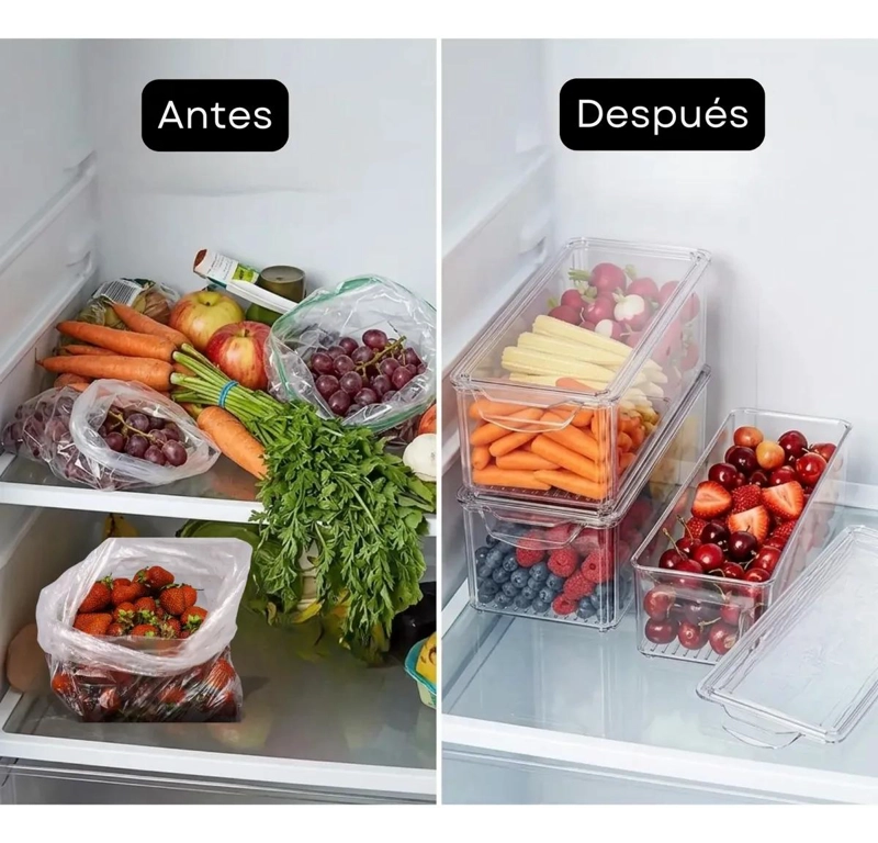 PACK DE 3 ORGANIZADORES ACRILICOS CON TAPA PARA ALIMENTOS - 4