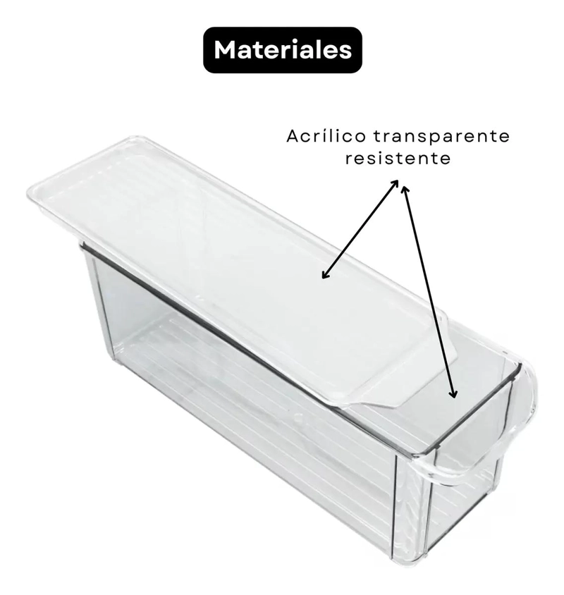 PACK DE 3 ORGANIZADORES ACRILICOS CON TAPA PARA ALIMENTOS - 5