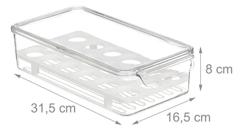 ORGANIZADOR TRANSPARENTE PARA 18 HUEVOS CON TAPA - 3