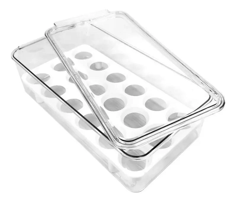 ORGANIZADOR TRANSPARENTE PARA 18 HUEVOS CON TAPA - 4
