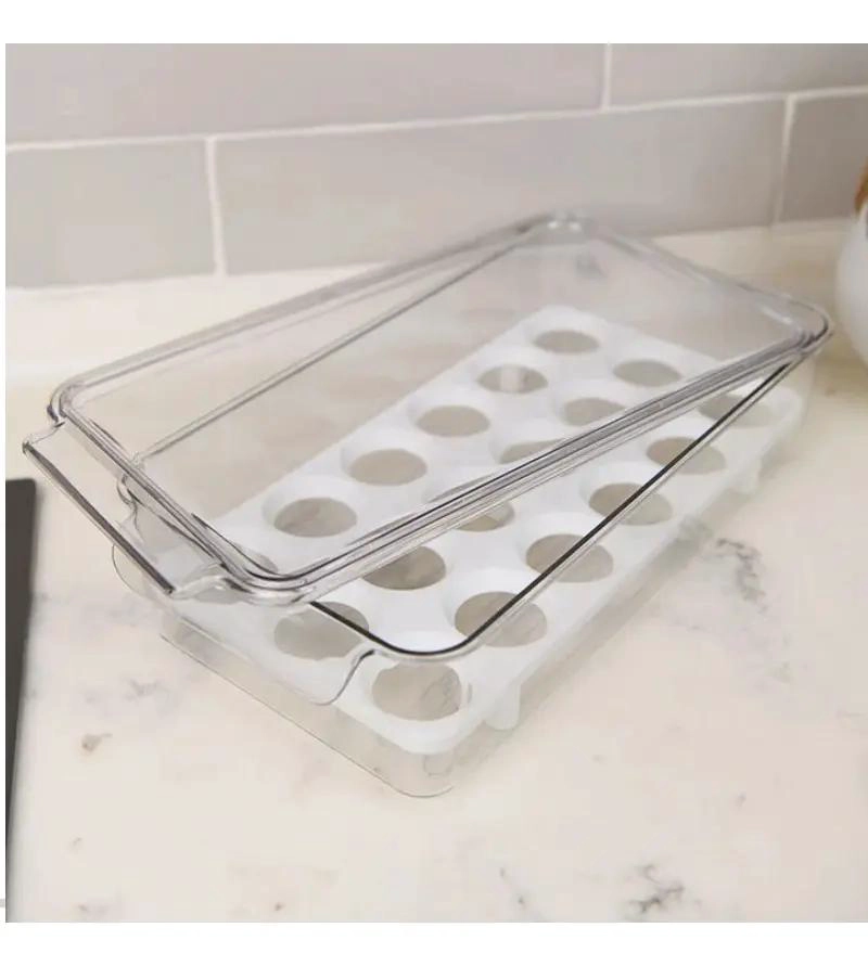 ORGANIZADOR TRANSPARENTE PARA 18 HUEVOS CON TAPA - 8