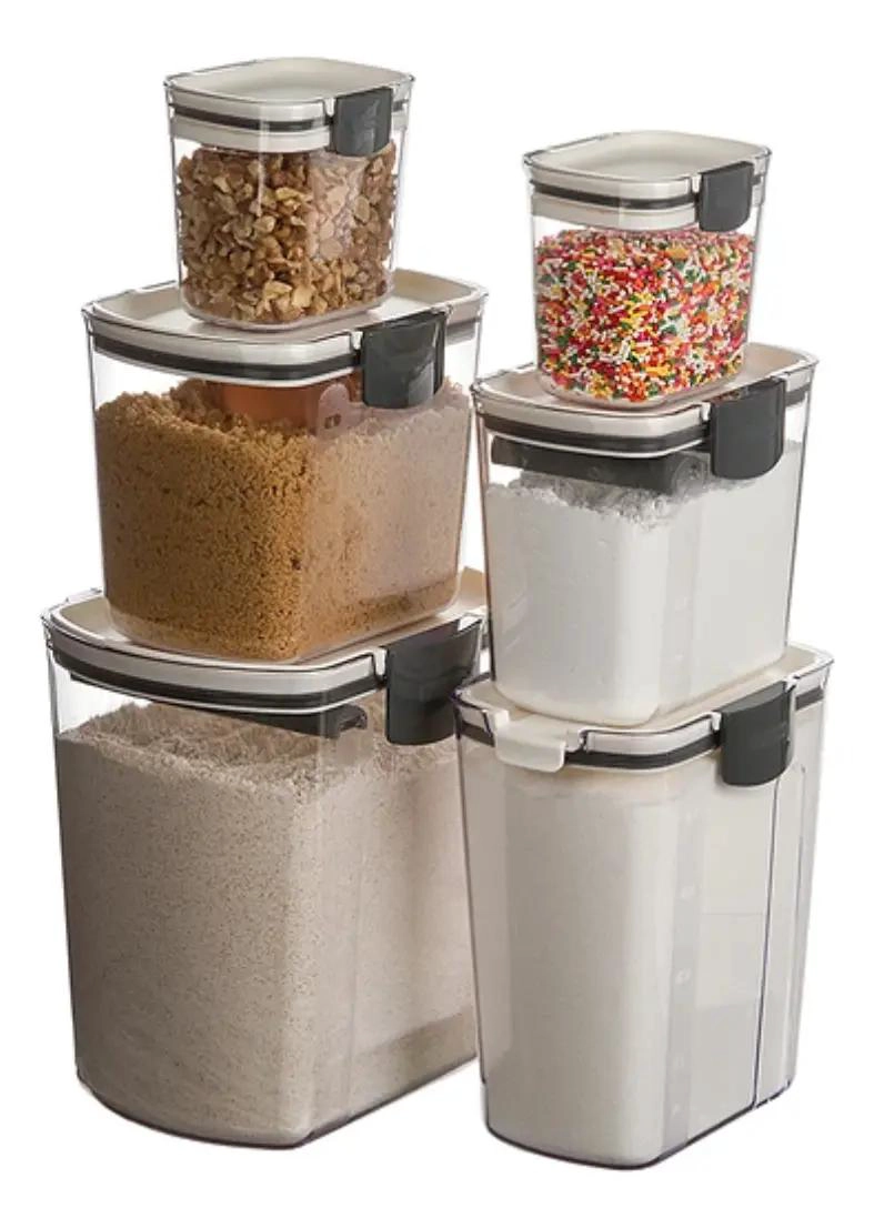 SET DE 6 CONTENEDORES HERME TICOS PARA ORGANIZAR ALIMENTOS - 1