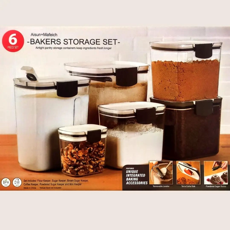 SET DE 6 CONTENEDORES HERME TICOS PARA ORGANIZAR ALIMENTOS - 5