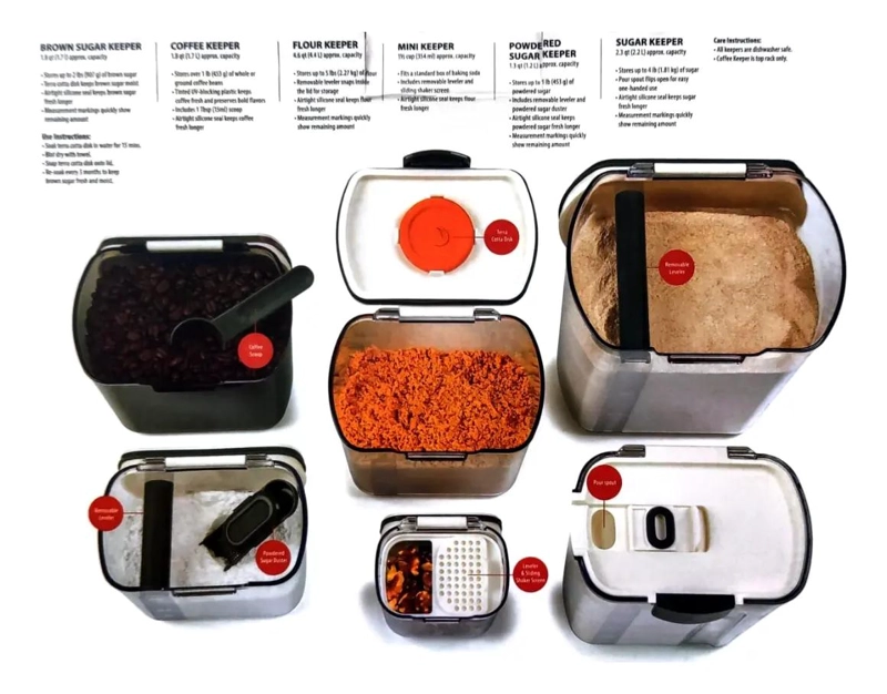 SET DE 6 CONTENEDORES HERME TICOS PARA ORGANIZAR ALIMENTOS - 7