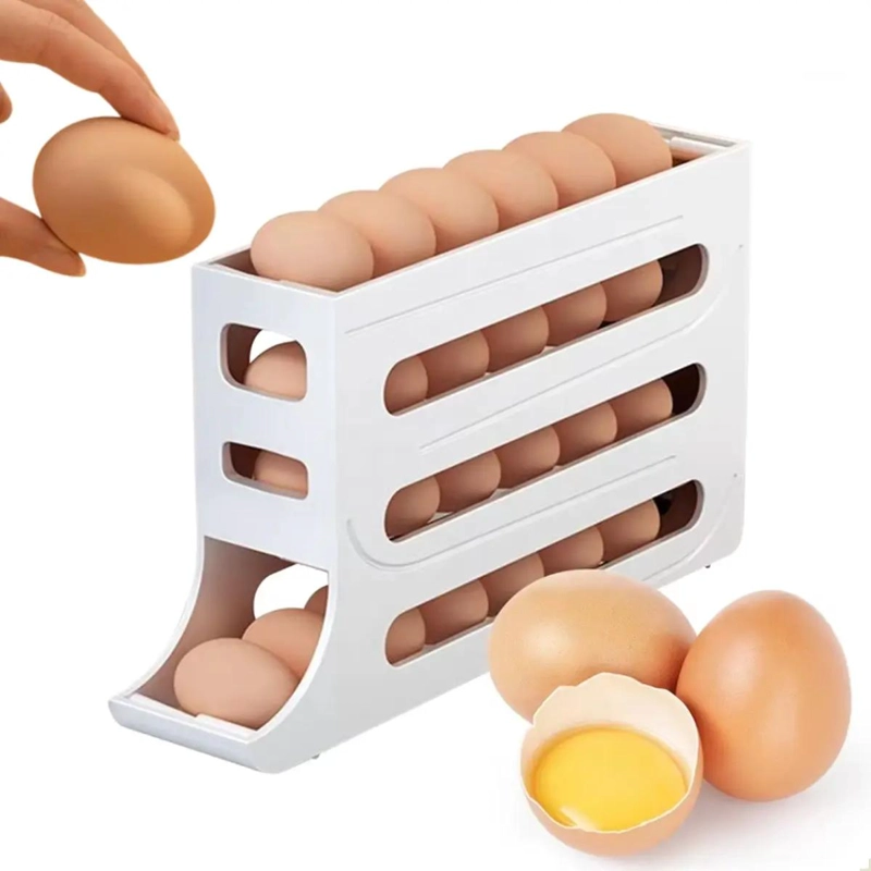ORGANIZADOR DISPENSADOR DE HUEVOS DE 4 NIVELES PARA REFRIGERADOR - 3