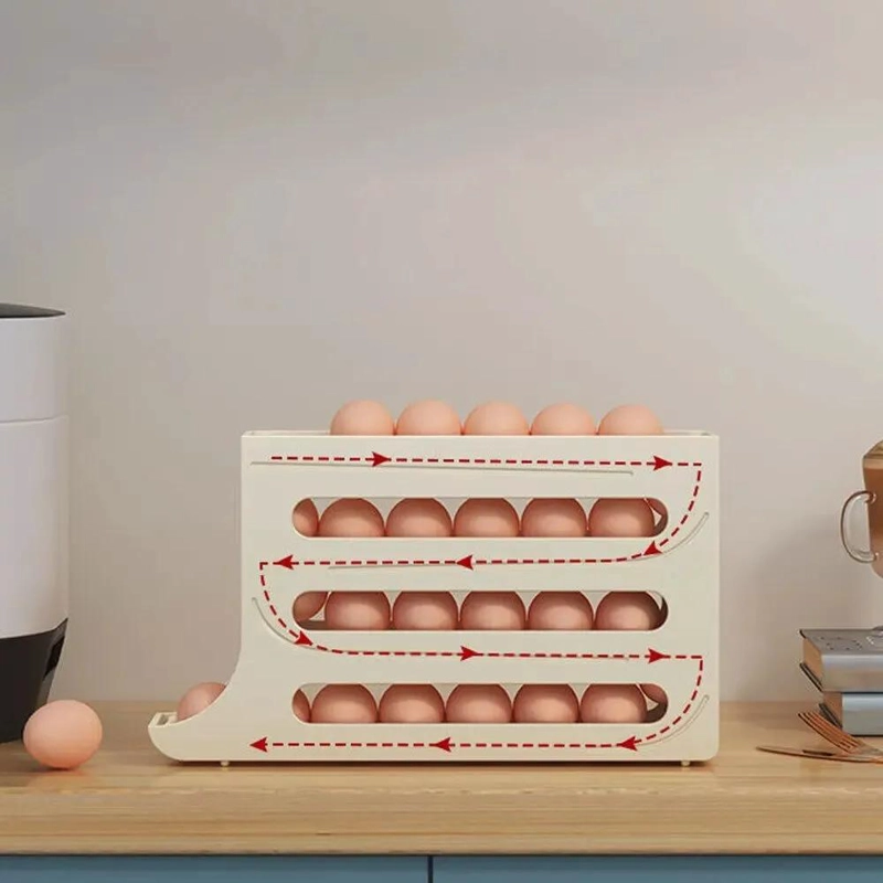ORGANIZADOR DISPENSADOR DE HUEVOS DE 4 NIVELES PARA REFRIGERADOR - 8