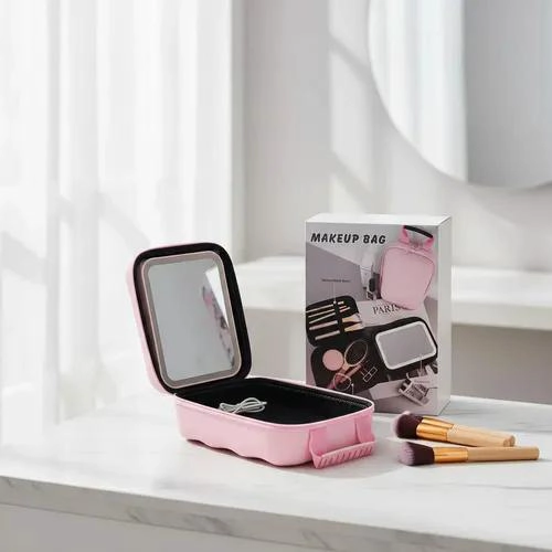 COSMETIQUERO COMPACTO CON ESPEJO LED PARA VIAJES - 2