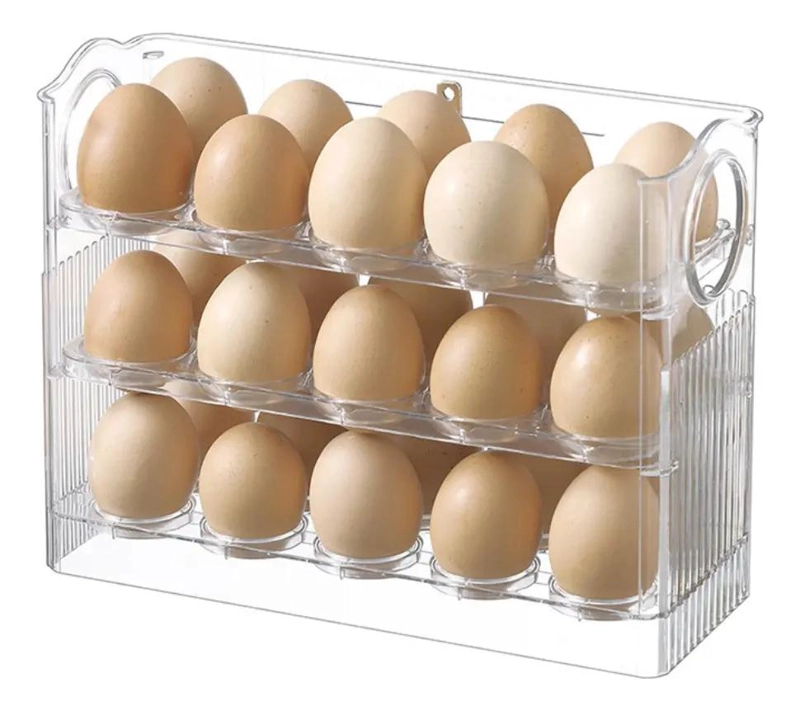 ORGANIZADOR DE HUEVOS TRANSPARENTE PARA 30 UNIDADES - 1