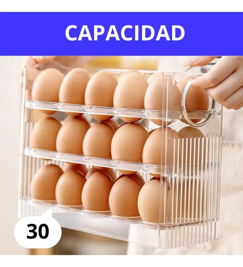 ORGANIZADOR DE HUEVOS TRANSPARENTE PARA 30 UNIDADES - 2
