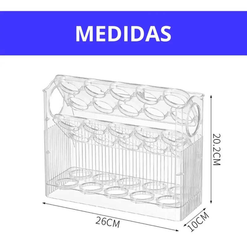 ORGANIZADOR DE HUEVOS TRANSPARENTE PARA 30 UNIDADES - 3