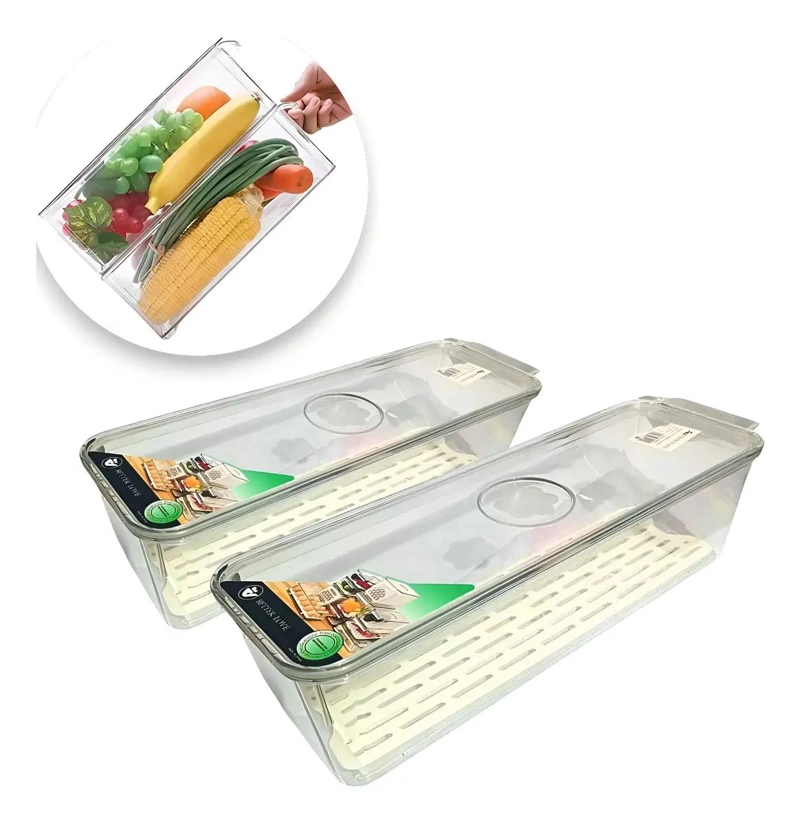 PACK DE 2 ORGANIZADORES ACRILICOS PARA ALIMENTOS EN REFRIGERADOR - 2