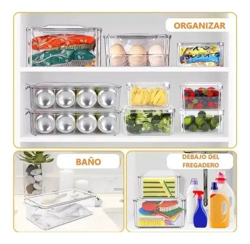 PACK DE 2 ORGANIZADORES ACRILICOS PARA ALIMENTOS EN REFRIGERADOR - 8
