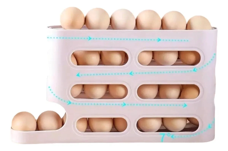 DISPENSADOR RODANTE DE HUEVOS PARA 26 UNIDADES COLOR BLANCO - 2