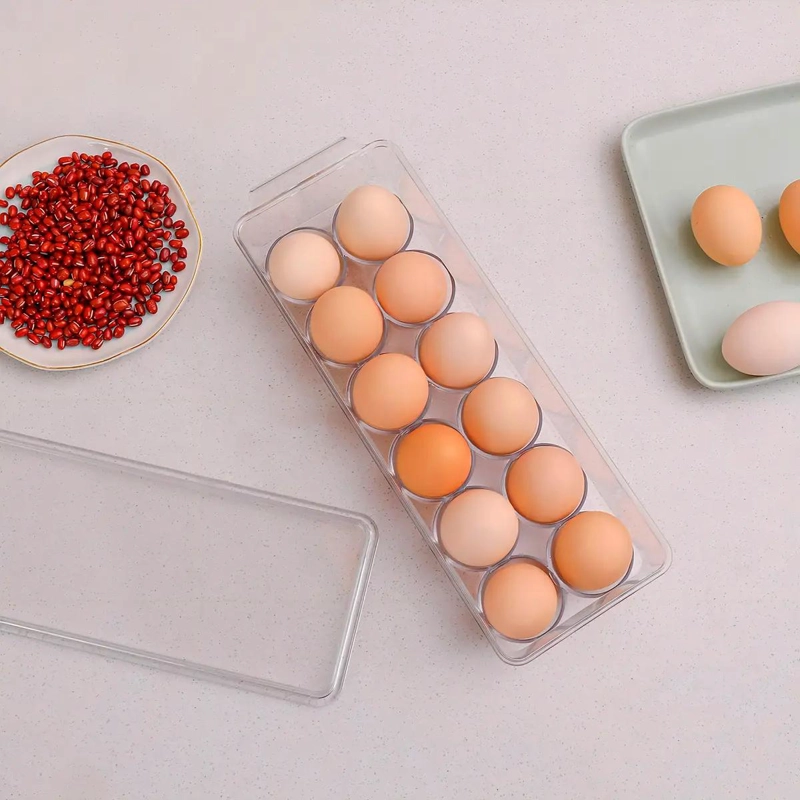 BANDEJA TRANSPARENTE PARA 12 HUEVOS APILABLE Y COMPACTA - 7