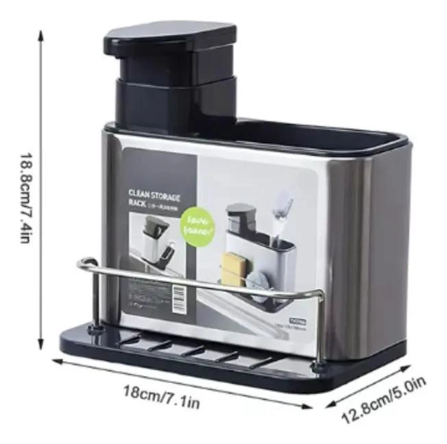 DISPENSADOR DE JABON Y PORTA ESPONJA PARA COCINA - 6