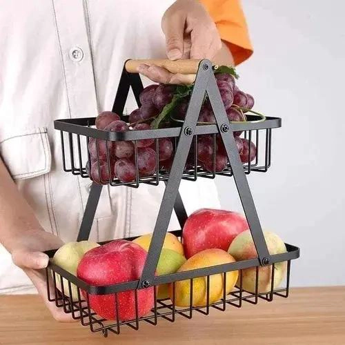 CESTA MULTIUSO DE 2 NIVELES PARA FRUTAS Y VERDURAS - 4