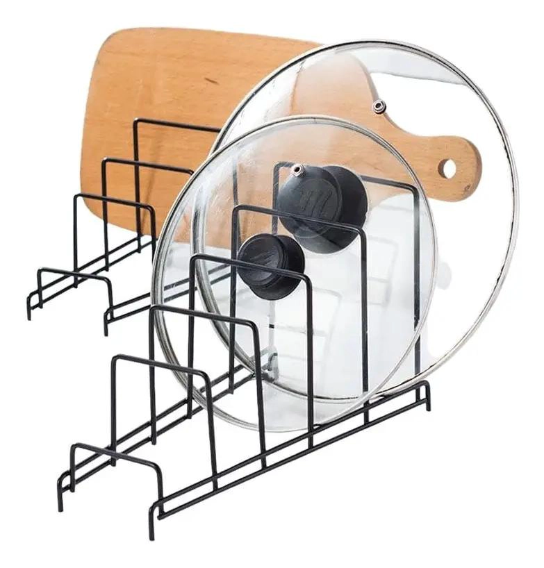 SOPORTE MULTIUSO PARA PLATOS Y TAPAS DE OLLA EN COCINA - 1