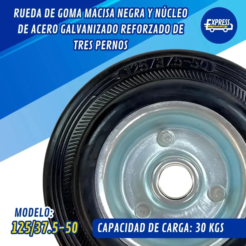 PACK DE 2 RUEDAS MACIZAS DE 5 PULGADAS PARA CARGA PESADA - 3