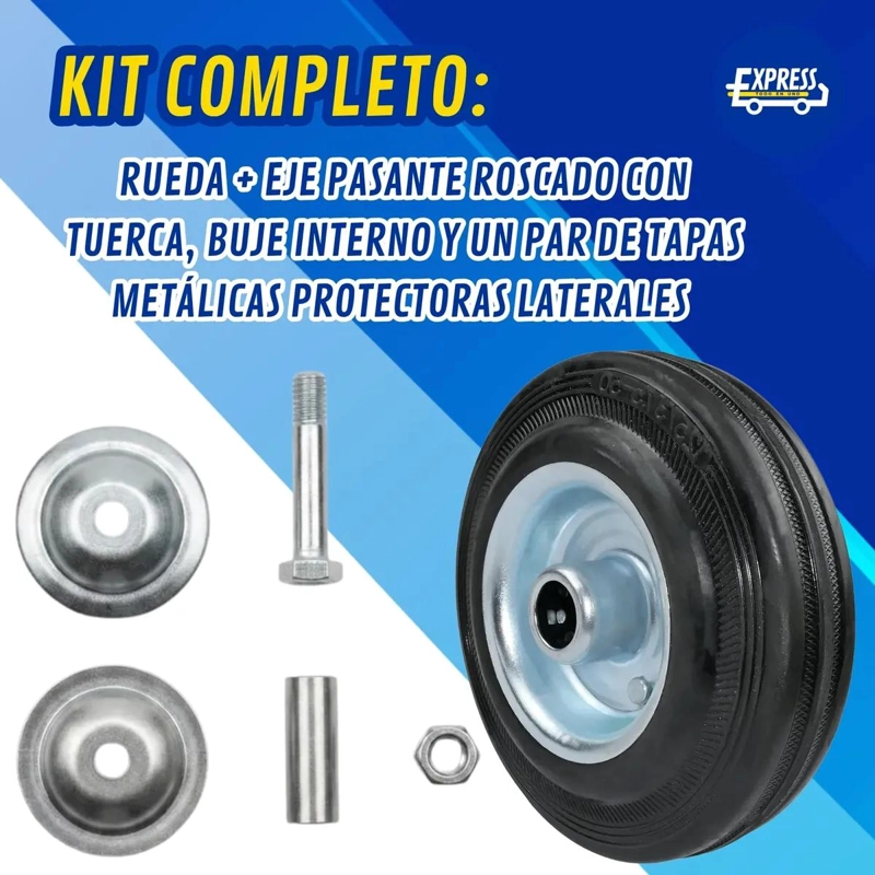 PACK DE 2 RUEDAS MACIZAS DE 5 PULGADAS PARA CARGA PESADA - 5