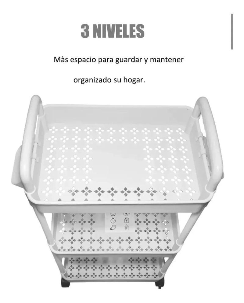 CARRO ORGANIZADOR RODANTE DE PLASTICO 3 NIVELES - 3