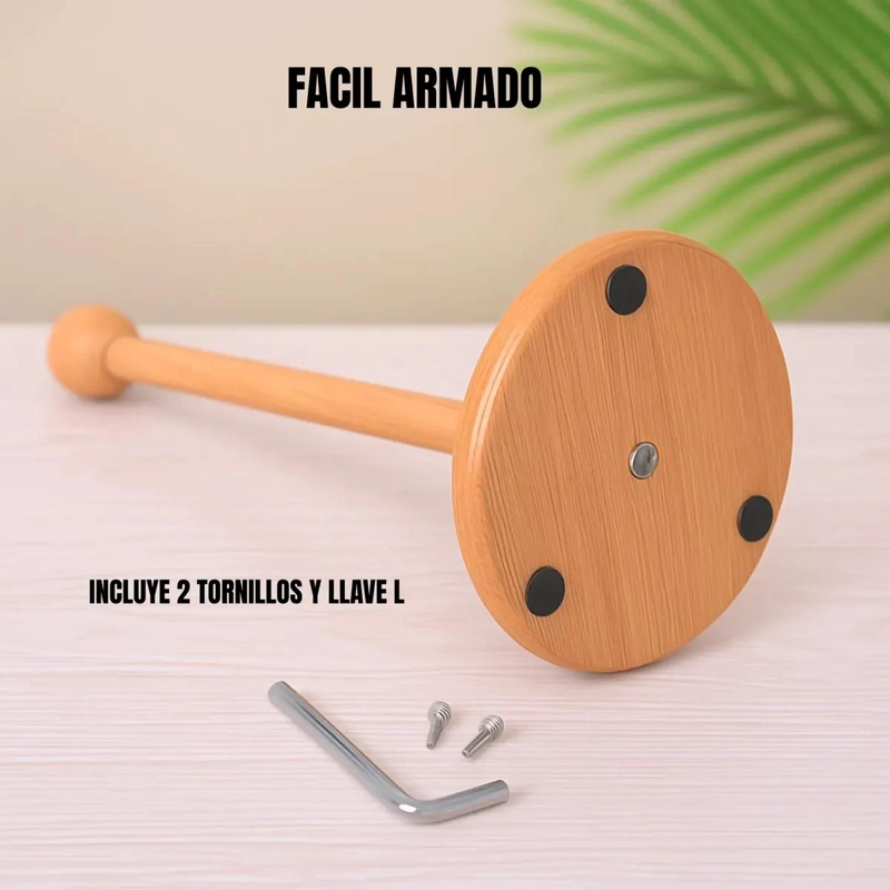 PORTAROLLOS DE MADERA NATURAL PARA COCINA Y BAÑO - 4