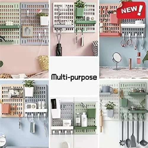 ESTANTE ORGANIZADOR DE PARED AUTOADHESIVO COLOR VERDE PARA MULTIPLES USOS - 2