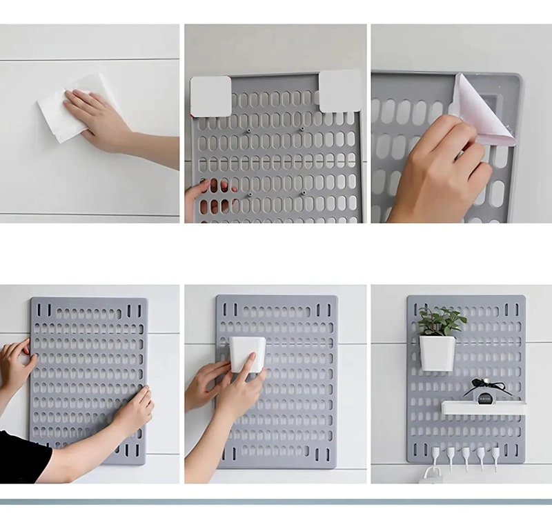 ESTANTE ORGANIZADOR DE PARED AUTOADHESIVO COLOR VERDE PARA MULTIPLES USOS - 7
