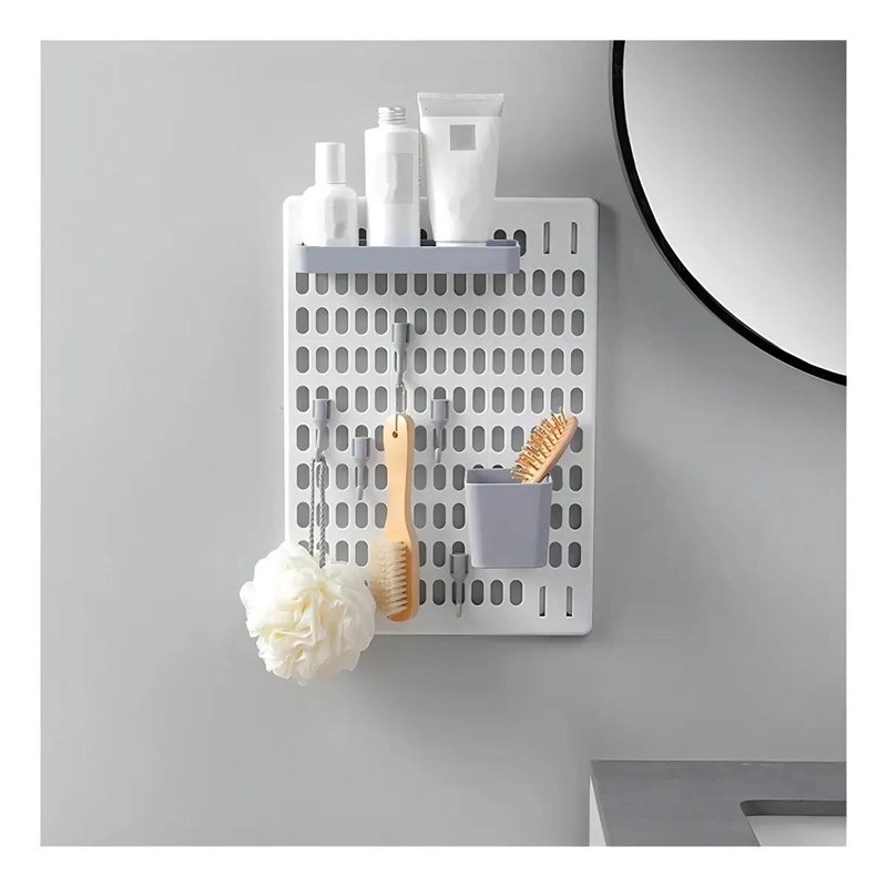 ESTANTE ORGANIZADOR DE PARED AUTOADHESIVO COLOR VERDE PARA MULTIPLES USOS - 9