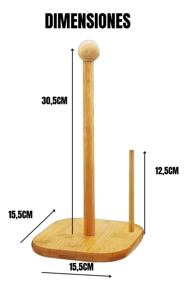 PORTAROLLOS VERTICAL DE MADERA PARA TOALLAS DE PAPEL - 2