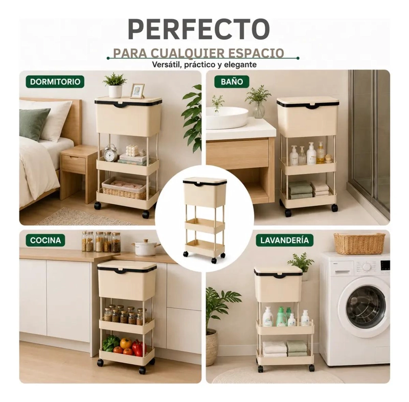 ORGANIZADOR MULTIFUNCIONAL DE COCINA CON BASURERO Y BANDEJAS - 2