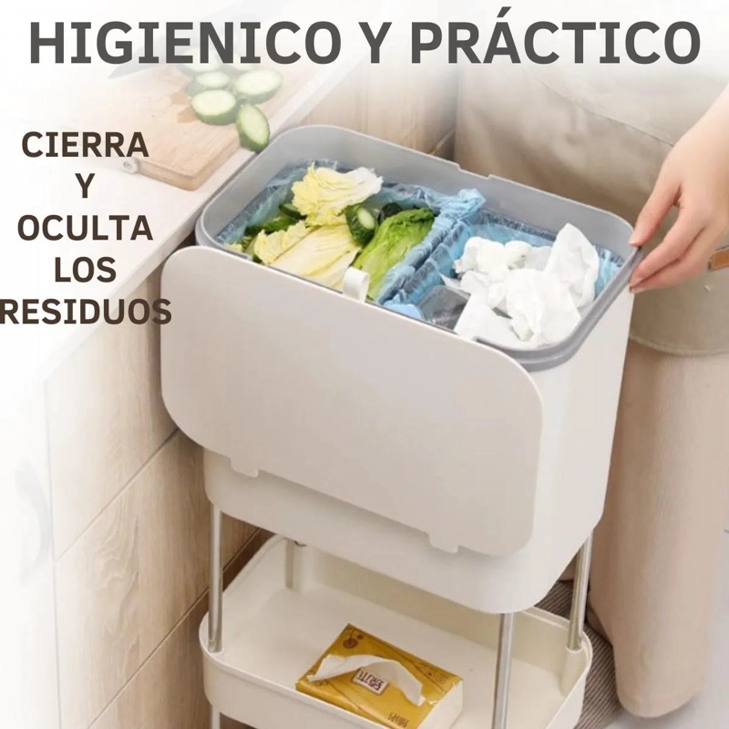 ORGANIZADOR MULTIFUNCIONAL DE COCINA CON BASURERO Y BANDEJAS - 4
