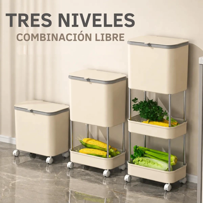 ORGANIZADOR MULTIFUNCIONAL DE COCINA CON BASURERO Y BANDEJAS - 5
