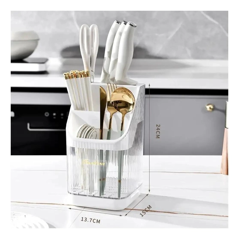 ORGANIZADOR MULTIFUNCIONAL PARA UTENSILIOS DE COCINA EN COLOR BLANCO - 3