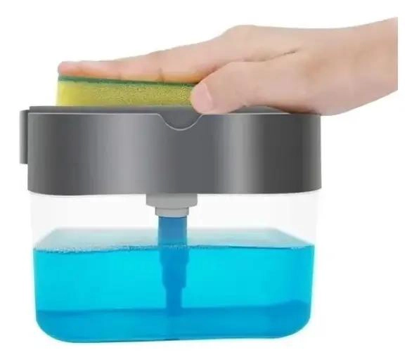 DISPENSADOR MANUAL DE JABON Y ESPONJA DE 400ML - 1