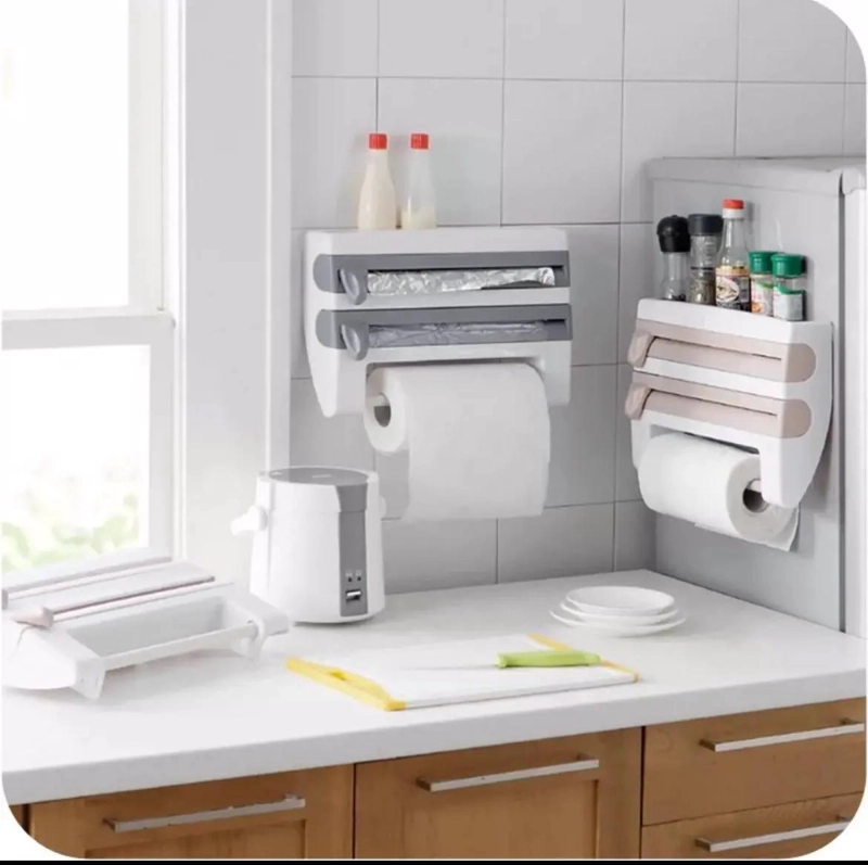 SOPORTE DE PARED MULTIFUNCIONAL PARA TOALLAS DE PAPEL Y UTENSILIOS - 2