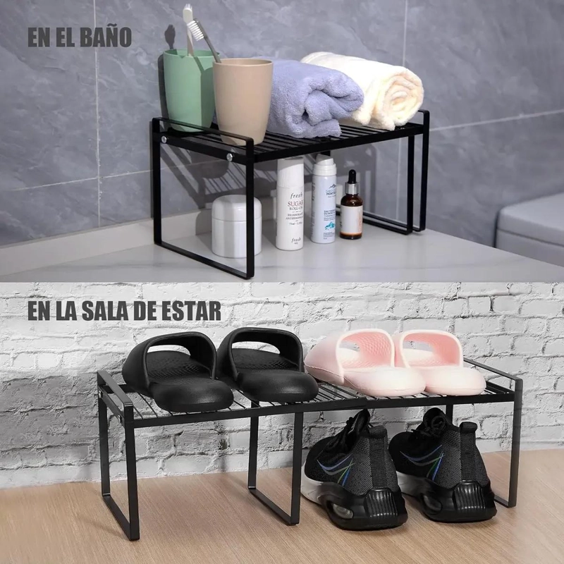 ESTANTE ORGANIZADOR AJUSTABLE PARA COCINA Y HOGAR MULTIUSO - 3