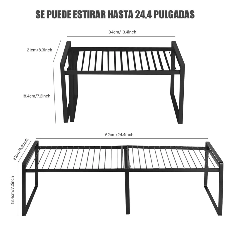 ESTANTE ORGANIZADOR AJUSTABLE PARA COCINA Y HOGAR MULTIUSO - 4