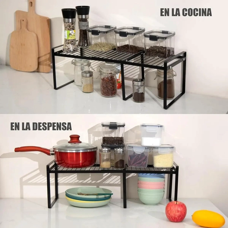ESTANTE ORGANIZADOR AJUSTABLE PARA COCINA Y HOGAR MULTIUSO - 6