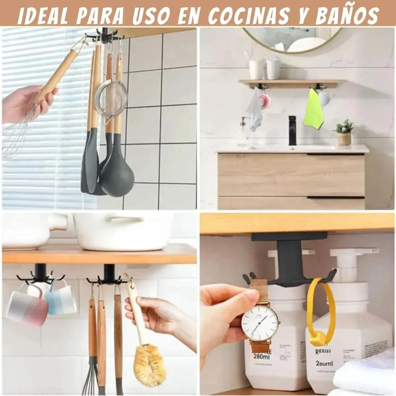 COLGADOR GIRATORIO DE UTENSILIOS DE COCINA Y BAÑO - 4