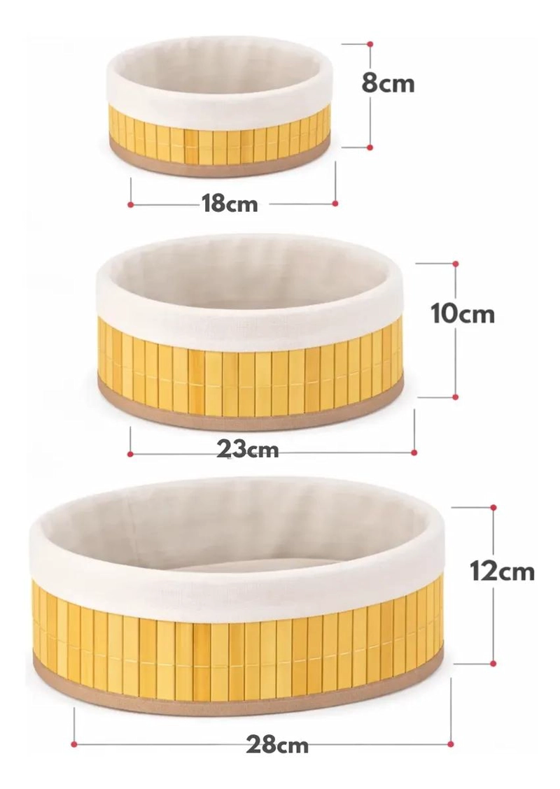 SET DE 3 ORGANIZADORES DE BAMBU PARA BAÑO Y COCINA - 2