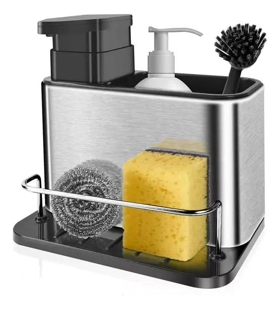 DISPENSADOR DE JABON Y ESPONJA PARA COCINA ORGANIZADOR - 1