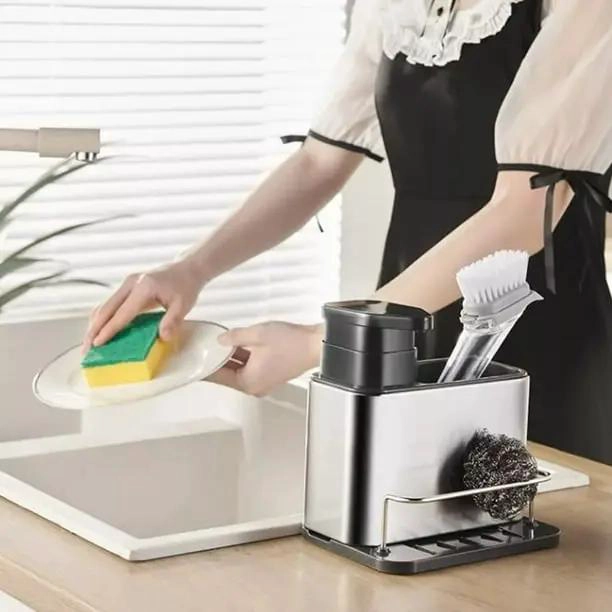 DISPENSADOR DE JABON Y ESPONJA PARA COCINA ORGANIZADOR - 3