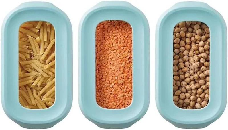 SET DE 5 RECIPIENTES HERME TICOS PARA ALIMENTOS CON TAPA VERDE - 5