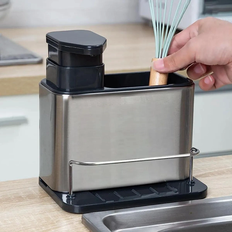 ORGANIZADOR DE LAVAPLATOS CON DISPENSADOR Y PORTA ESPONJA - 1