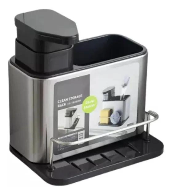 DISPENSADOR DE JABON Y PORTA ESPONJA ORGANIZADOR PARA COCINA - 1