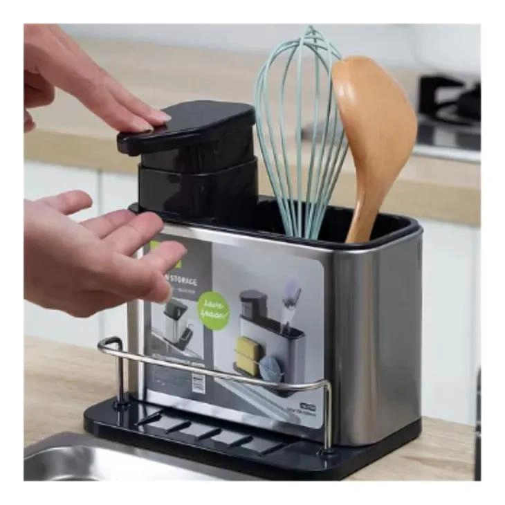 DISPENSADOR DE JABON Y PORTA ESPONJA ORGANIZADOR PARA COCINA - 2