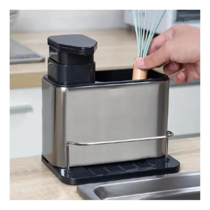 DISPENSADOR DE JABON Y PORTA ESPONJA ORGANIZADOR PARA COCINA - 4