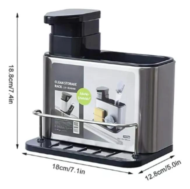 DISPENSADOR DE JABON Y PORTA ESPONJA ORGANIZADOR PARA COCINA - 6