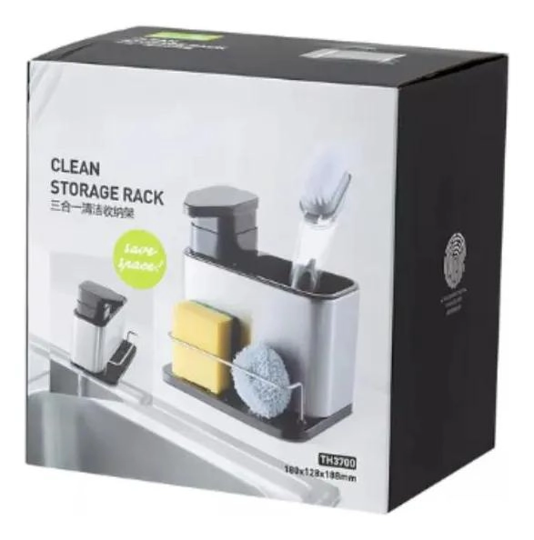 DISPENSADOR DE JABON Y PORTA ESPONJA ORGANIZADOR PARA COCINA - 7